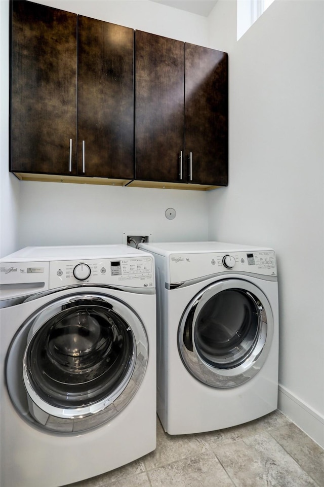2356 Commerce, Houston, TX 77003 - washroom with cabinet space and separate washer and dryer