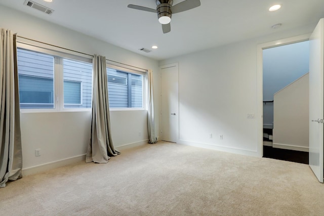 2356 Commerce, Houston, TX 77003 - unfurnished bedroom with carpet floors, recessed lighting, and a ceiling fan