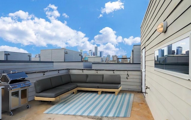 2356 Commerce, Houston, TX 77003 - view of patio with a skyline view, grilling area, and an outdoor living space