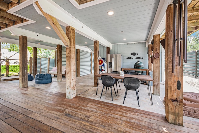 817 Bryan Ave, Seabrook, TX 77586 - wooden deck with outdoor dining space
