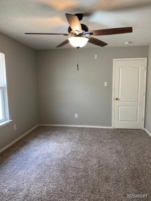 17523 Ginger Fields Ln, Tomball, TX 77377 - unfurnished room with ceiling fan, baseboards, and carpet flooring