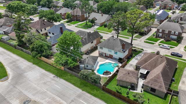 19042 Keyturn Ln, Humble, TX 77346 - aerial perspective of suburban area featuring a pool area