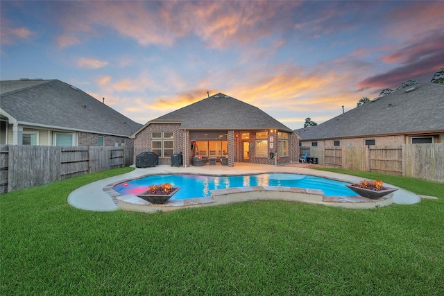 15715 Holloway Creek Ct, Houston, TX 77044 - view of pool featuring an outdoor fire pit and a patio area