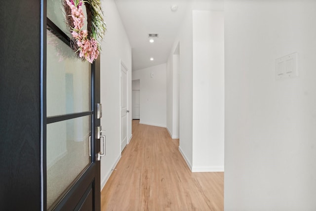 3315 Bristle Ridge Ln, Brookshire, TX 77423 - hall featuring light wood-style floors, baseboards, and recessed lighting