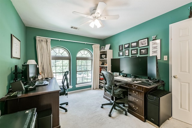 8410 Atascocita Lake Way, Humble, TX 77346 - carpeted office featuring ceiling fan