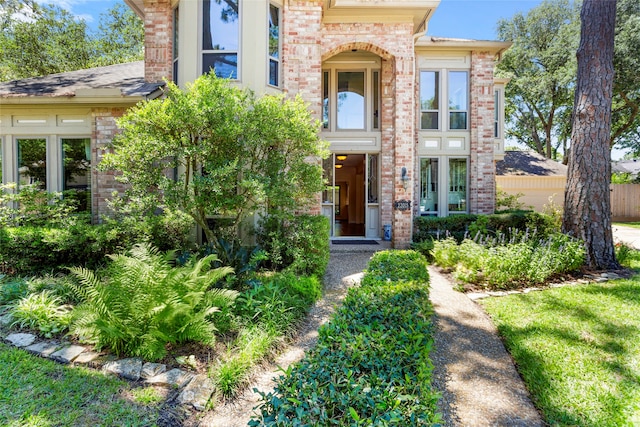 22015 Fielder Dr, Katy, TX 77450 - doorway to property featuring brick siding