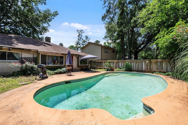 4931 Glendower Dr, Spring, TX 77373 - view of pool featuring a patio area, a fenced backyard, and a grill