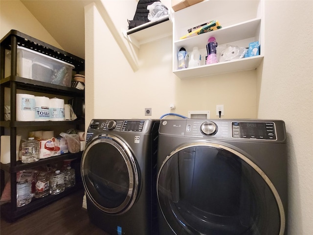 3430 Hughes Meadow Way, Richmond, TX 77406 - laundry area featuring separate washer and dryer and wood finished floors
