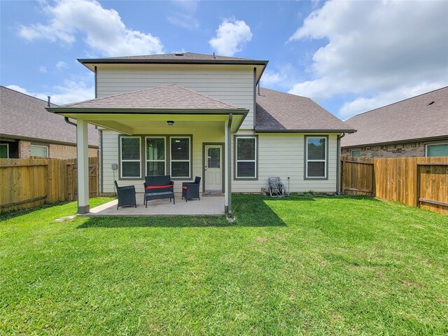 3430 Hughes Meadow Way, Richmond, TX 77406 - rear view of property with a patio and a shingled roof