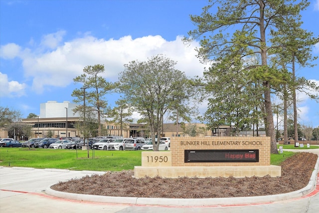 12310 Woodthorpe Ln, Houston, TX 77024 - community / neighborhood sign featuring uncovered parking and a yard