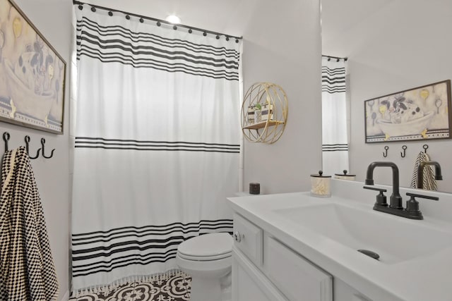 17723 Chartertree Ln, Tomball, TX 77377 - bathroom featuring toilet, vanity, and a shower with shower curtain
