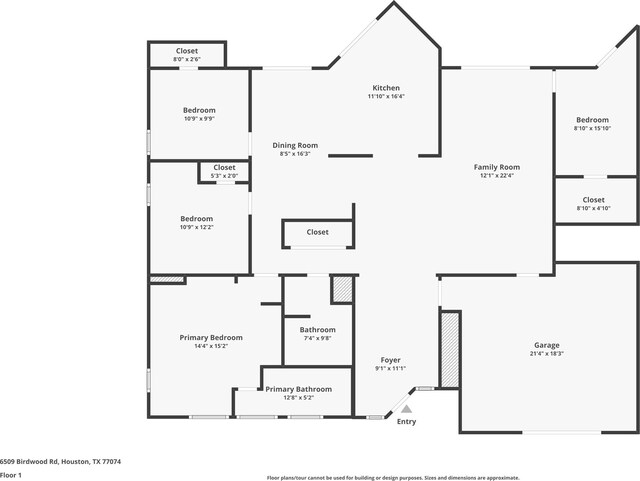 6509 Birdwood Rd, Houston, TX 77074 - floor plan / room layout