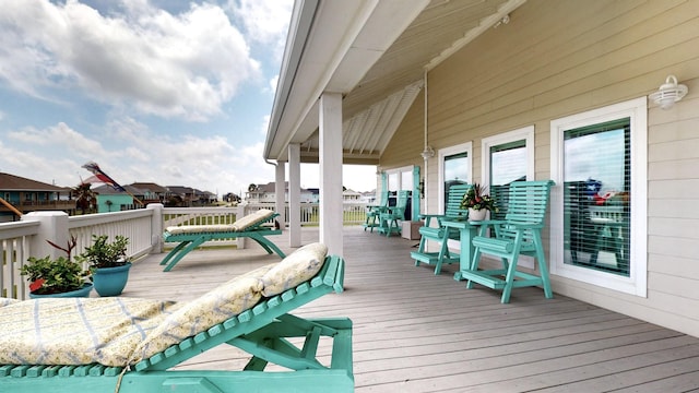 985 Sue Dr, Crystal Beach, TX 77650 - view of wooden deck