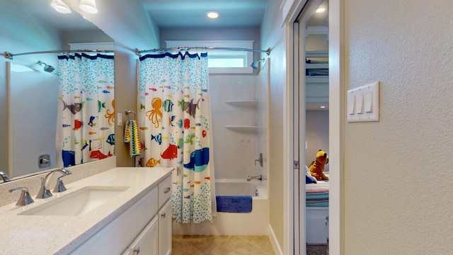 985 Sue Dr, Crystal Beach, TX 77650 - bathroom with vanity and shower / bath combo