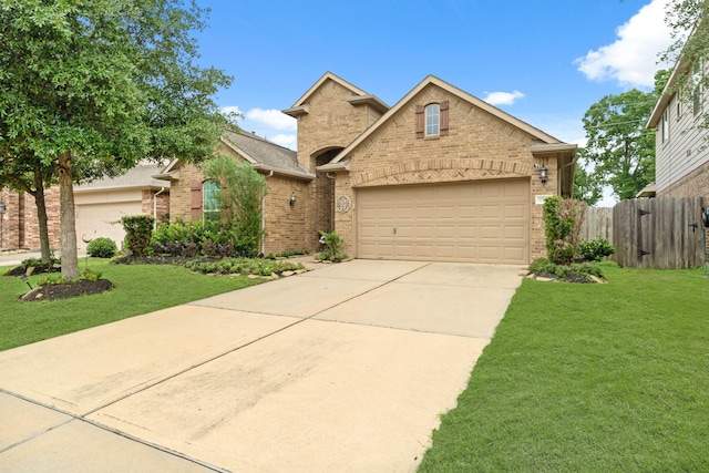 17222 Fable Springs Ln, Cypress, TX 77433 - traditional-style home with brick siding, a garage, and concrete driveway