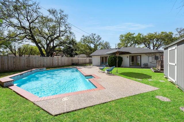 3531 Westridge St, Houston, TX 77025 - view of swimming pool with french doors and a patio area