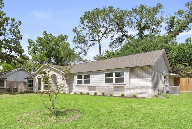 2610 Moss Hill Dr, Houston, TX 77080 - ranch-style house with central AC unit and a shingled roof