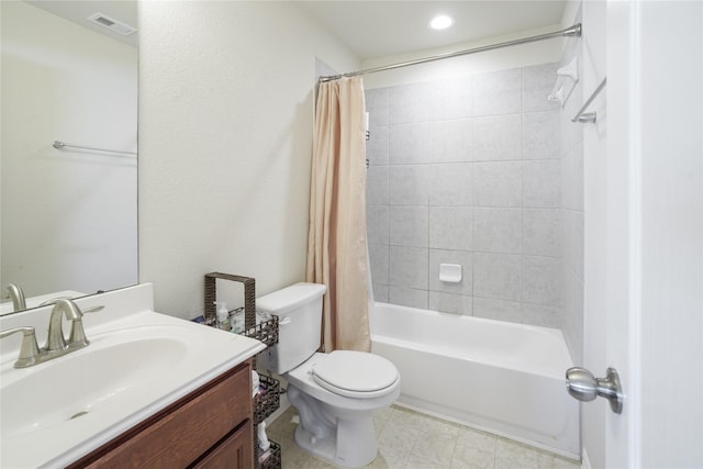 2806 Old Draw Dr, Humble, TX 77396 - bathroom featuring vanity, toilet, and shower / bathtub combination with curtain