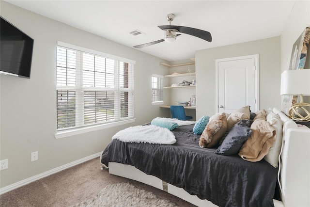 2806 Old Draw Dr, Humble, TX 77396 - bedroom with baseboards, carpet floors, and a ceiling fan