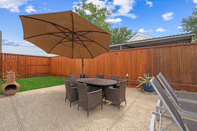 3003 Randall St, Houston, TX 77018 - view of patio featuring a fenced backyard and outdoor dining space