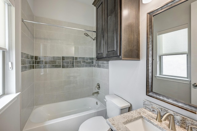 3604 Dorset Cliff Ln, Houston, TX 77055 - bathroom with toilet, washtub / shower combination, and vanity