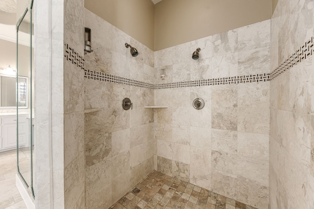 2119 Red Bird Ln, Brookshire, TX 77423 - full bathroom featuring a tile shower and vanity