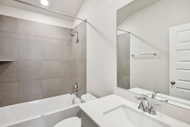 18717 Bliss Pl, New Caney, TX 77357 - bathroom featuring toilet, shower / washtub combination, and vanity