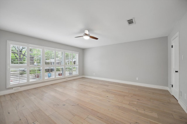 625 Rancho Bauer Dr, Houston, TX 77079 - unfurnished room featuring ceiling fan, light wood-type flooring, and baseboards