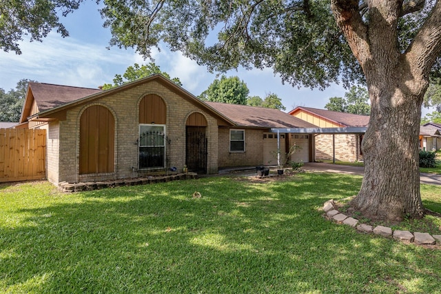 1405 Sagebrush Trl, Baytown, TX 77521 - view of front of house featuring brick siding, an attached garage, concrete driveway, and a shingled roof