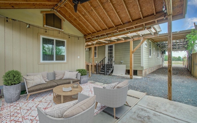 2711 Maury St, Houston, TX 77009 - view of patio with an outdoor hangout area and fence