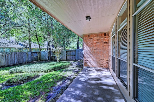 view of patio with a fenced backyard