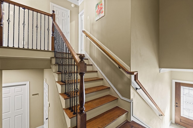 4609 Sharman St, Houston, TX 77009 - staircase with baseboards
