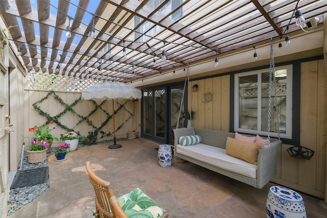 6475 Burgoyne Rd Unit 38, Houston, TX 77057 - view of patio featuring a pergola