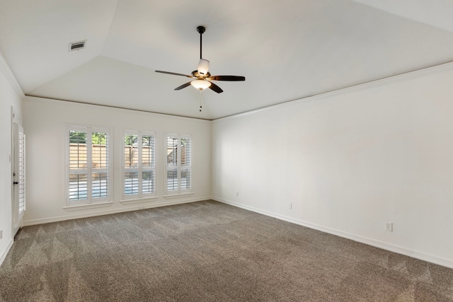 11623 Aspenway Dr, Houston, TX 77070 - spare room with ceiling fan, carpet floors, baseboards, and ornamental molding