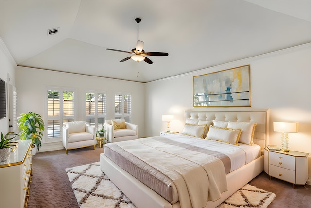 11623 Aspenway Dr, Houston, TX 77070 - bedroom featuring carpet floors, a ceiling fan, and lofted ceiling