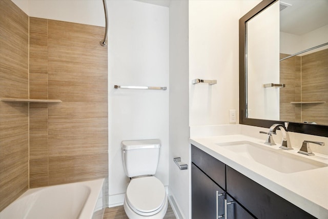 1704 Alamo St Unit A, Houston, TX 77007 - bathroom featuring toilet, vanity, and shower / tub combination
