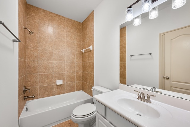 4603 Red Hawk Ct, Sugar Land, TX 77479 - full bath with toilet, vanity,  shower combination, and tile patterned floors