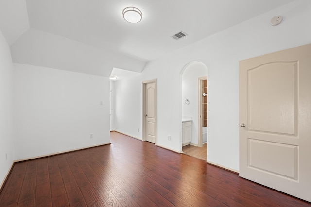 4603 Red Hawk Ct, Sugar Land, TX 77479 - bonus room with arched walkways, wood-type flooring, vaulted ceiling, and baseboards