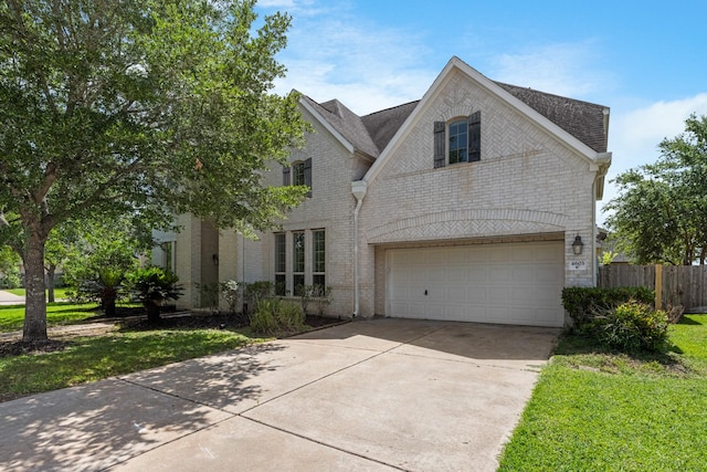 4603 Red Hawk Ct, Sugar Land, TX 77479 - traditional-style house with concrete driveway, an attached garage, brick siding, and fence