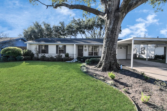2606 Droxford Dr, Houston, TX 77008 - ranch-style home featuring a front lawn, driveway, a carport, and an attached garage