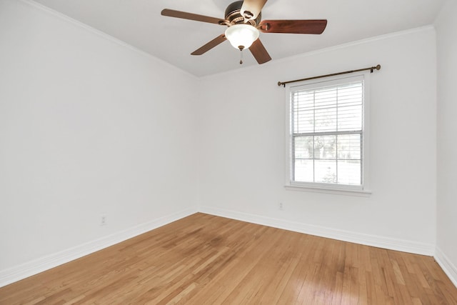 2606 Droxford Dr, Houston, TX 77008 - unfurnished room with light wood-type flooring, healthy amount of natural light, baseboards, ceiling fan, and ornamental molding