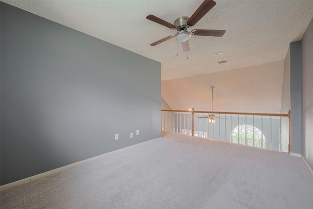 9911 Villa Verde Dr, Houston, TX 77064 - carpeted empty room featuring ceiling fan, a textured ceiling, and baseboards