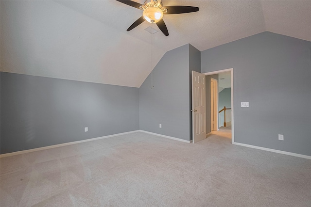 9911 Villa Verde Dr, Houston, TX 77064 - bonus room with lofted ceiling, ceiling fan, carpet flooring, and baseboards