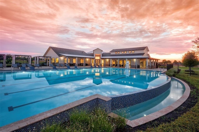 9829 Heritage Run Ln, Houston, TX 77080 - view of swimming pool with fence
