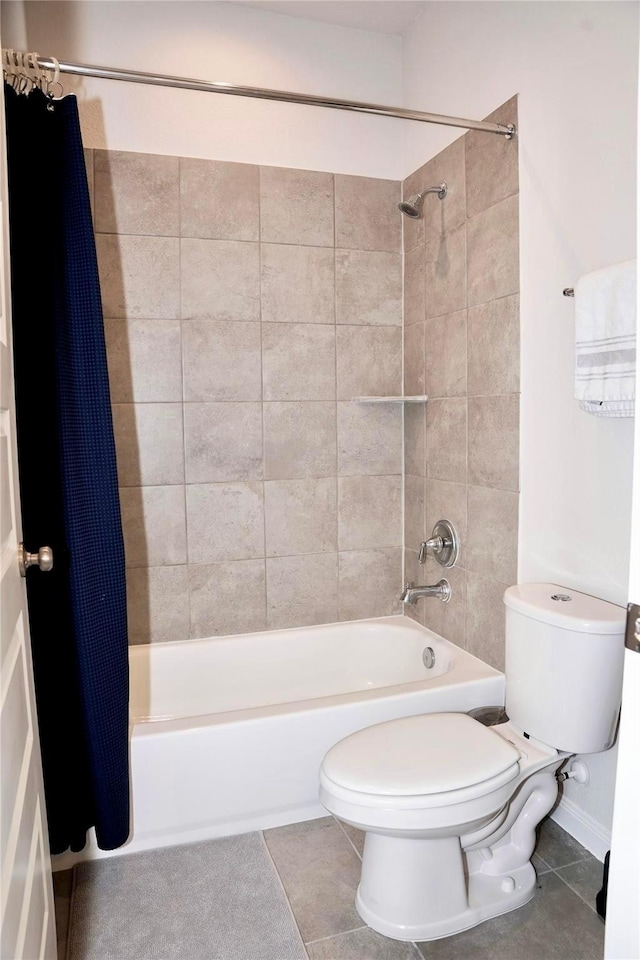 9829 Heritage Run Ln, Houston, TX 77080 - full bathroom with toilet, shower / tub combo, and tile patterned floors