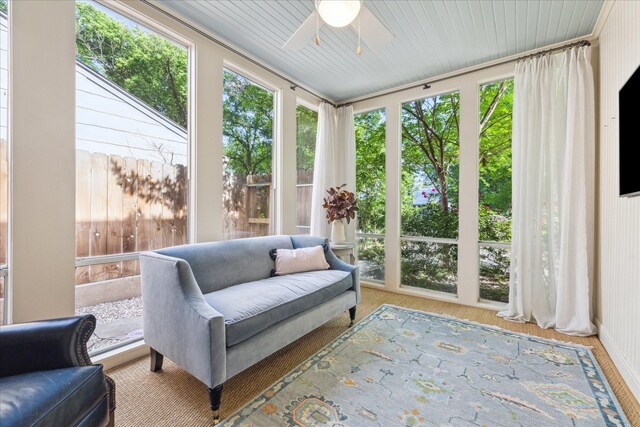 2618 Sunset Blvd, West University Place, TX 77005 - sunroom / solarium with ceiling fan and plenty of natural light