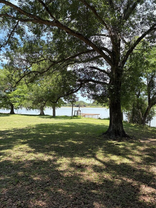 104 Crooked Creek Dr, Sheridan, TX 77475 - view of grassy yard featuring a water view