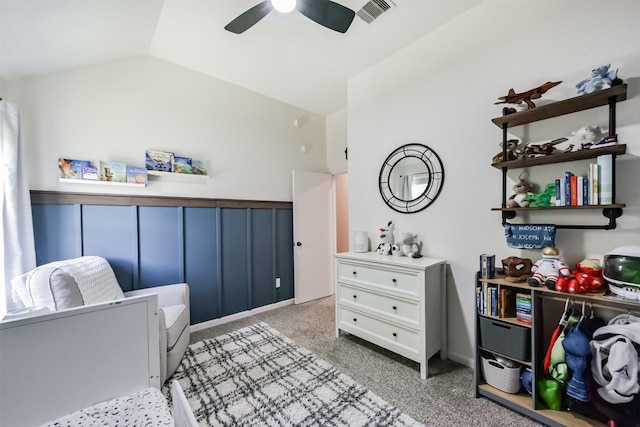 20810 Oak Rain Ct, Katy, TX 77449 - carpeted bedroom featuring lofted ceiling and ceiling fan