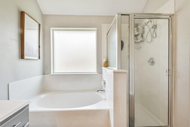 20810 Oak Rain Ct, Katy, TX 77449 - full bath with vanity, a stall shower, and a bath
