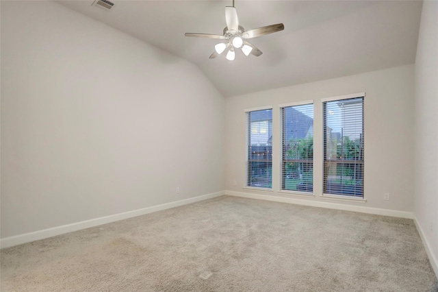 2327 Partridgeberry Ln, Katy, TX 77494 - carpeted spare room featuring baseboards, ceiling fan, and lofted ceiling